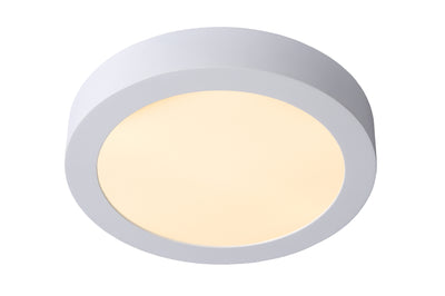 Lucide BRICE plafón LED para baño, regulable 15W 3000K, IP44 redondo 24cm Blanco diseño moderno