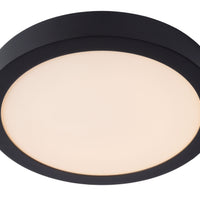 Lucide BRICE plafón LED, 30W 3000K regulable, IP44 redondo 30cm, Negro Mate, iluminación moderna para baño