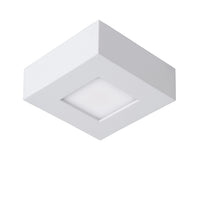 Lucide BRICE lámpara de techo LED para baño, regulable 8W 3000K, IP44, cuadrada de aluminio blanco 220-240V