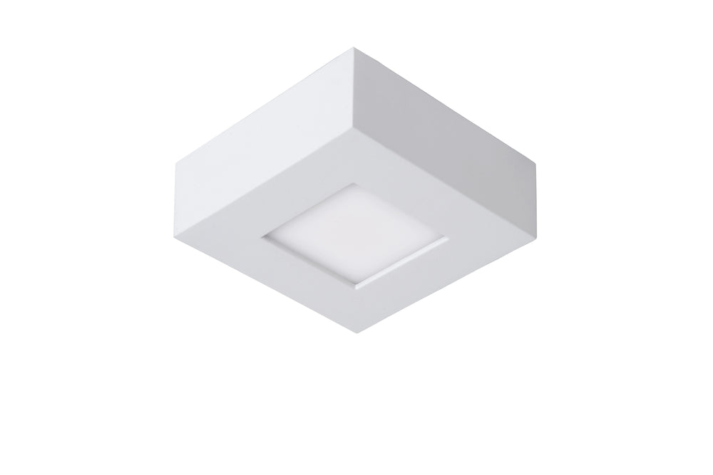 Lucide BRICE lámpara de techo LED para baño, regulable 8W 3000K, IP44, cuadrada de aluminio blanco 220-240V