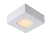 Lucide BRICE lámpara de techo LED para baño, regulable 8W 3000K, IP44, cuadrada de aluminio blanco 220-240V