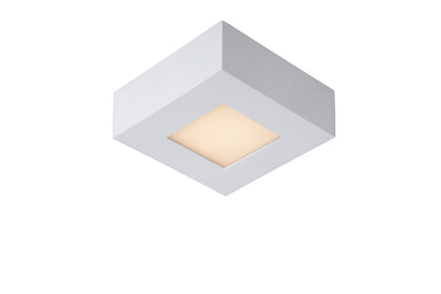 Lucide BRICE lámpara de techo LED para baño, regulable 8W 3000K, IP44, cuadrada de aluminio blanco 220-240V