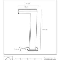 Lucide TEXAS luz de bolardo LED 7W 3000K IP54 Antracita exterior aluminio 220-240V 600mm iluminación moderna de jardín