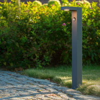 Lucide TEXAS-IR luz baliza LED 7W 3000K IP54 con sensor de movimiento y día/noche Gris Oscuro