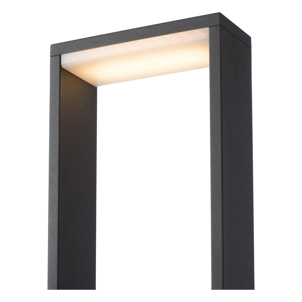 Lucide GOA luz de bolardo LED 10W 3000K IP54 Gris Oscuro iluminación exterior de jardín