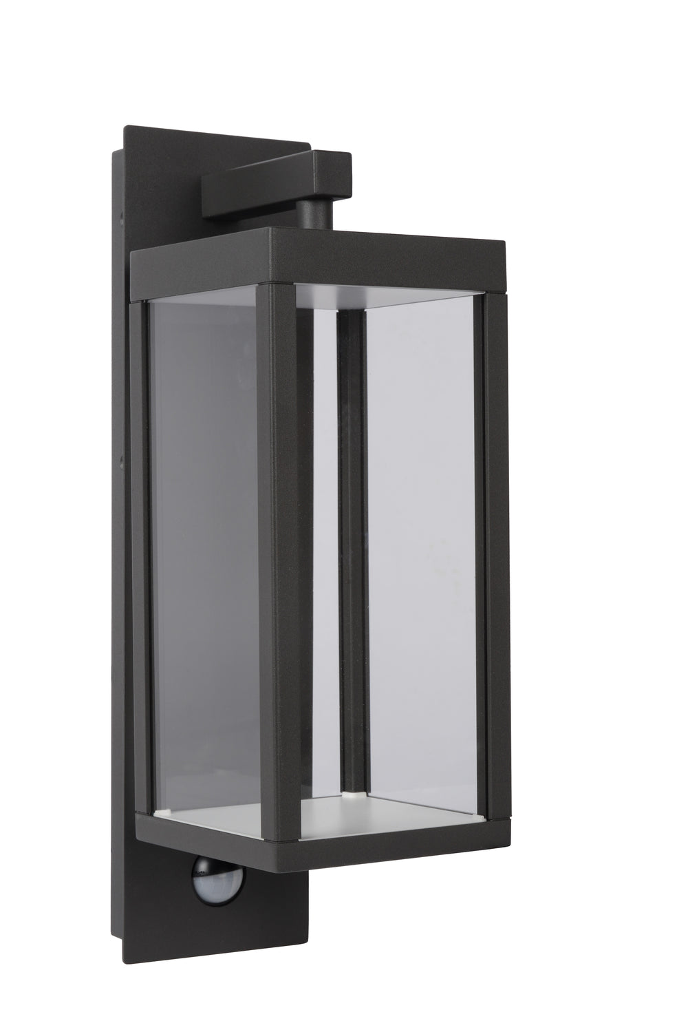 Aplique de pared LED Lucide CLAIRETTE 13W 3000K IP54 con sensor de movimiento PIR y carcasa antracita