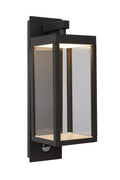 Aplique de pared LED Lucide CLAIRETTE 13W 3000K IP54 con sensor de movimiento PIR y carcasa antracita