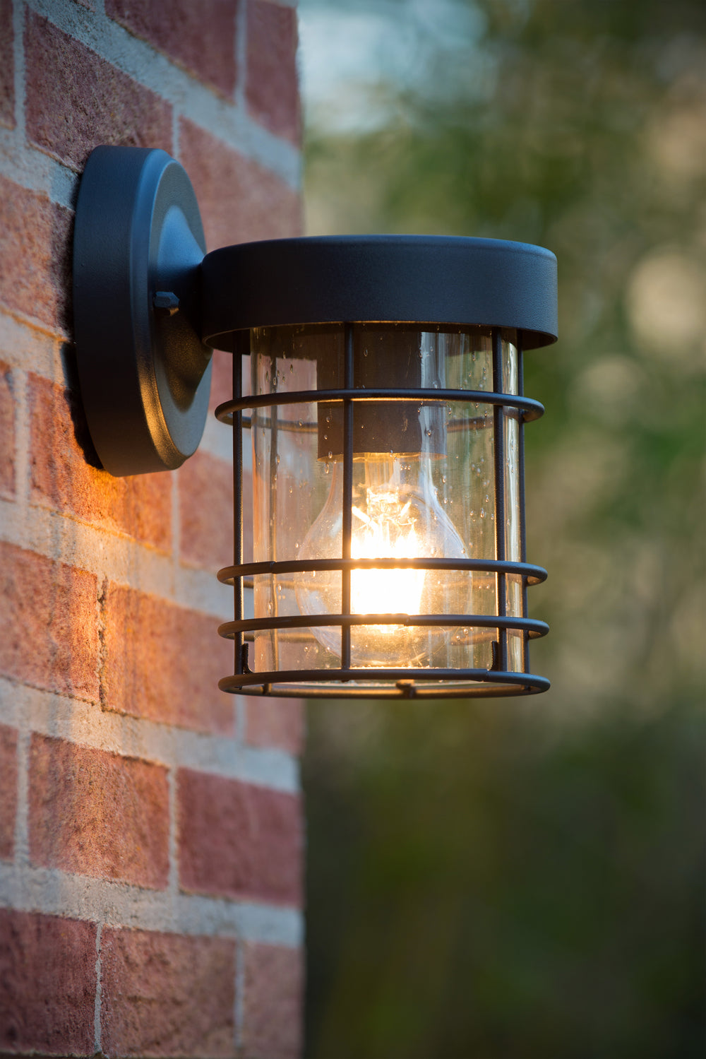 Lucide KEPPEL aplique de pared interior exterior casquillo E27 IP44 Metal Negro Mate 220-240V 60W