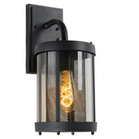 Aplique de pared Lucide Makkum, 1xE27, lámpara interior exterior IP23, metal Negro Mate, 220-240V, 60W máx