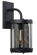 Aplique de pared Lucide Makkum, 1xE27, lámpara interior exterior IP23, metal Negro Mate, 220-240V, 60W máx