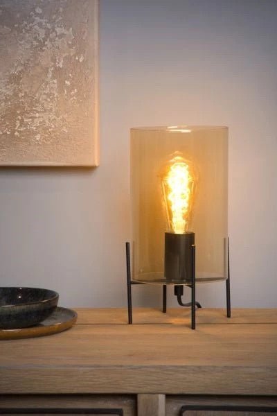 Lámpara de mesa Lucide Steffie LED E27 ámbar, 50W, IP20, no regulable