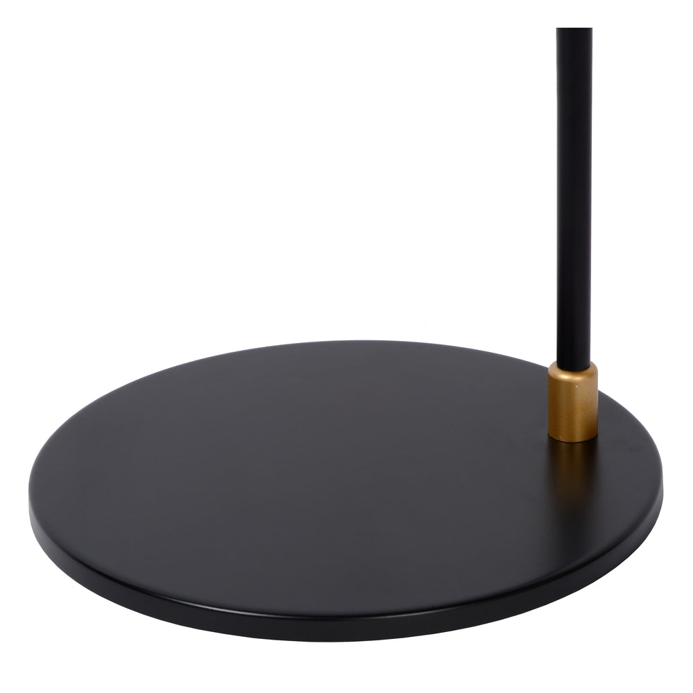 Lucide PHILINE lámpara de pie moderna de lectura, 1xGU10, compatible con LED, altura regulable, Negro Mate con cabezal Dorado