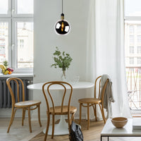 Lucide JULIUS pendant light Ø28cm smoke glass black wood gold metal E27 40W dimmable IP20 220-240V