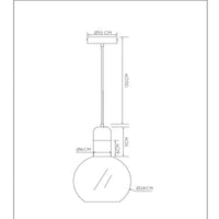 Lucide JULIUS pendant light Ø28cm smoke glass black wood gold metal E27 40W dimmable IP20 220-240V