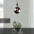 Lucide JULIUS pendant light Ø28cm smoke glass black wood gold metal E27 40W dimmable IP20 220-240V