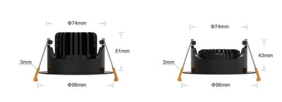 LED inbouwspot by LCB, 95mm, 5W, 420 lumen, 2700K warm white, IP65, dimmable, for bathroom