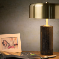 Lámpara de mesa moderna Lucide MIRASOL Ø25cm Metal mármol negro, 3xG9 portalámparas, regulable con interruptor en cable, IP20