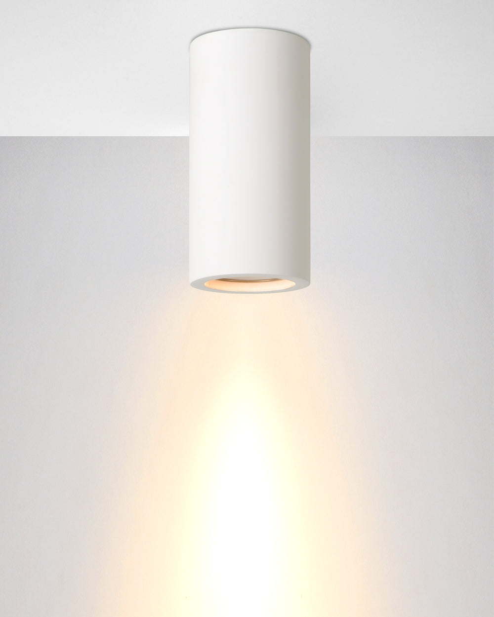Foco de techo Lucide Gipsy, 1xGU10, 220-240V, IP20, Yeso blanco, diseño cilíndrico moderno Ø7cm