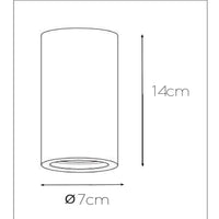 Foco de techo Lucide Gipsy, 1xGU10, 220-240V, IP20, Yeso blanco, diseño cilíndrico moderno Ø7cm
