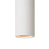 Foco de techo Lucide Gipsy, 1xGU10, 220-240V, IP20, Yeso blanco, diseño cilíndrico moderno Ø7cm