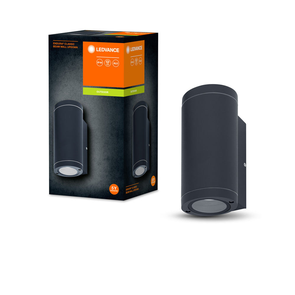 Ledvance ENDURA BEAM Aplique de Pared UpDown GU10, 2x35W, IP44 Exterior de Superficie, Aluminio Gris Oscuro