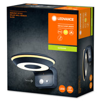 Ledvance Endura Style solar GLOW Sensor de Pared LED 3.6W 3000K IP44 Gris Oscuro Luz Exterior