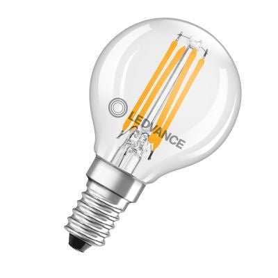 Clásica LED E14 filamento de pera clara 4W 470 lúmenes 2700K luz muy cálida reemplaza 40W