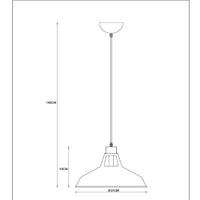 Lucide BRASSY-BIS hanging lamp Black, 1xE27 socket, adjustable height, round metal shade Ø31cm, IP20