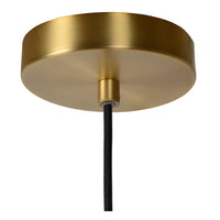 Lucide MALOTO pendant light, vintage oval metal and glass, E27 socket, 40W max, IP20, green bronze finish