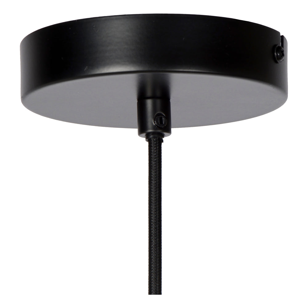 Lucide JOANET hanging lamp Ø22cm, 1xE27 socket, bronze with fumé glass, height adjustable, IP20