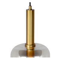 Lámpara colgante Lucide JOANET Ø22cm, casquillo 1xE27, bronce con vidrio ahumado, altura regulable, IP20