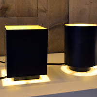 Lámpara de mesa vintage Lucide SUZY, cilindro de metal, acabado Sandy Black Gold, casquillo E14, 220-240V, IP20