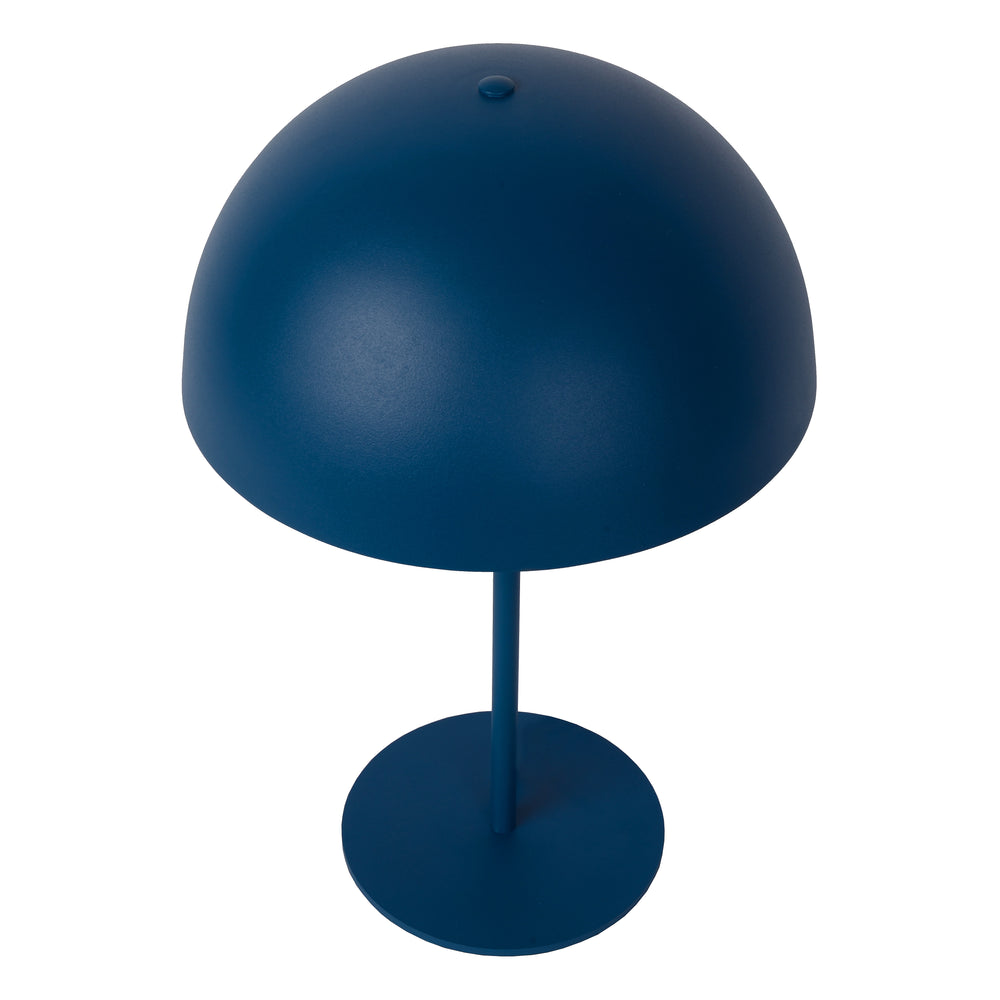 Lucide SIEMON table lamp Blue, 1xE14 fitting, 25cm steel shade, modern mushroom design, IP20 indoor use