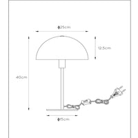 Lámpara de mesa Lucide SIEMON Azul, 1xE14 casquillo, pantalla de acero de 25cm, diseño moderno tipo seta, uso interior IP20