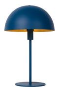 Lucide SIEMON table lamp Blue, 1xE14 fitting, 25cm steel shade, modern mushroom design, IP20 indoor use