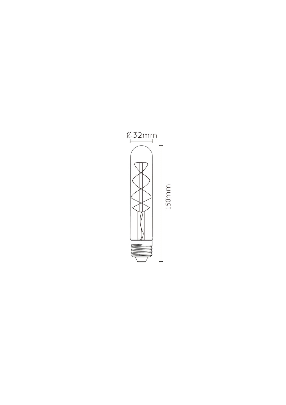 Lucide T32 LED filament lamp E27 4.9W 2200K dimmable Amber glass tube 380 lumens vintage style