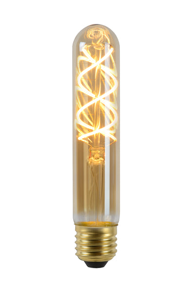 Lucide T32 LED filament lamp E27 4.9W 2200K dimmable Amber glass tube 380 lumens vintage style