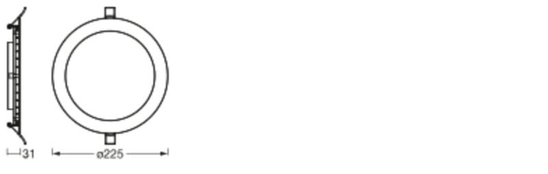 Downlight LED Slim Empotrado Blanco 22W 6500K 2000 lúmenes 110D corte 200mm 225mm