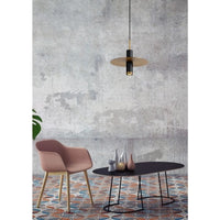 Lámpara colgante moderna Lucide SELIN Ø35cm, 1xGU10, metal Negro y Latón Amarillo, altura ajustable, IP20