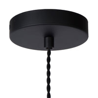 Lucide TEUN retro hanging lamp Ø13cm, adjustable height, E27 socket, metal satin nickel and matte black, IP20