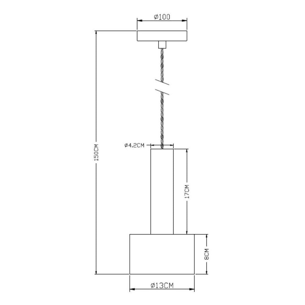 Lucide TEUN retro hanging lamp Ø13cm, adjustable height, E27 socket, metal satin nickel and matte black, IP20