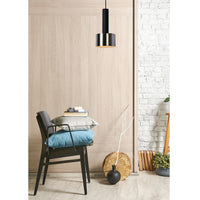 Lámpara colgante LED negra Lucide TEUN Ø13cm casquillo E27 aluminio Tsong