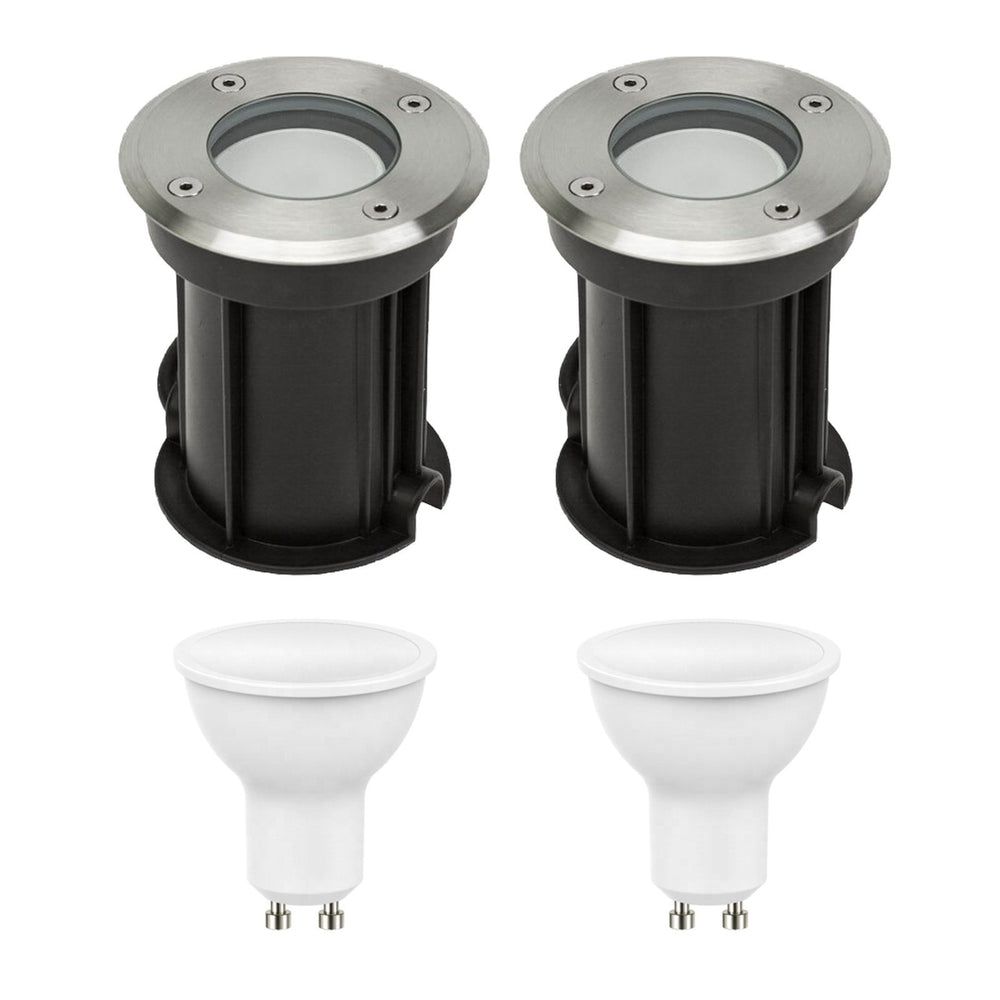 Spectrum 3000K LED ground spot set - 4W each - IP67 outdoor lighting
