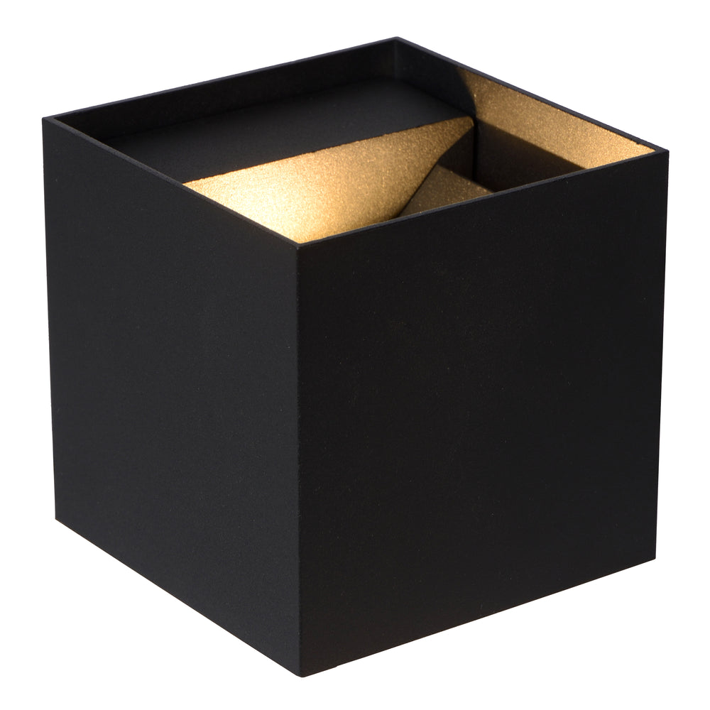 Lucide AXI aplique LED de pared, 2x7W 2700K, IP54, ángulo de haz ajustable, Aluminio negro, iluminación moderna para baño