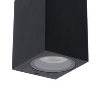 Lucide ZARO outdoor indoor wall light, 1xGU10, IP44 Black aluminum square design, 220-240V, modern style