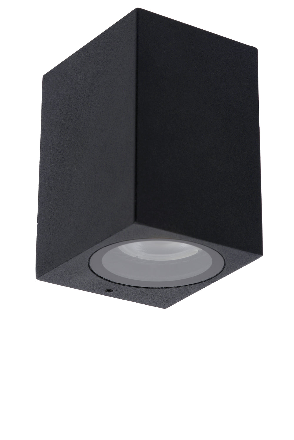 Lucide ZARO aplique de pared interior exterior, 1xGU10, IP44 diseño cuadrado de aluminio negro, 220-240V, estilo moderno