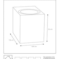Lucide ZARO outdoor indoor wall light, 1xGU10, IP44 Black aluminum square design, 220-240V, modern style