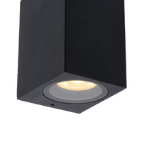 Lucide ZARO outdoor indoor wall light, 1xGU10, IP44 Black aluminum square design, 220-240V, modern style