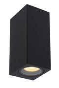 Lucide ZARO modern wall light Black, 2xGU10 35W, 220-240V, IP44 outdoor indoor aluminum square design