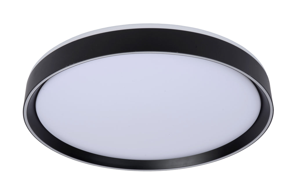 Lucide NURIA LED ceiling light 36W 2700K 3-Step Dim round Ø50cm Black modern IP20